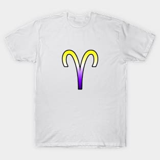 Aries Nonbinary Pride Symbol T-Shirt